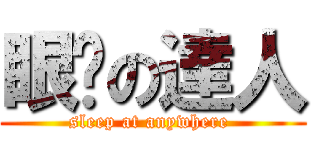 眼瞓の達人 (sleep at anywhere )