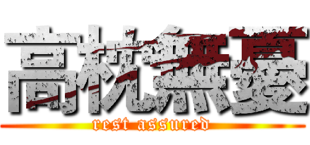 高枕無憂 (rest assured)