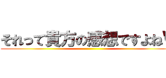 それって貴方の感想ですよねＷ ()