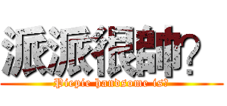 派派很帥？ (Piepie handsome is?)