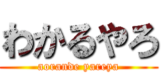 わかるやろ (aorande yareya)