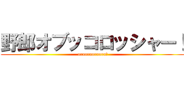 野郎オブッコロッシャー！ (oraoraoraora！)