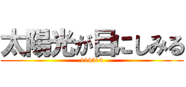 太陽光が目にしみる (114514)