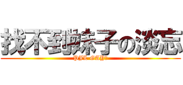 找不到妹子の淡忘 (PJL GAY！)