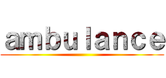 ａｍｂｕｌａｎｃｅ ()