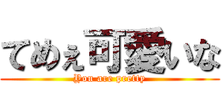 てめぇ可愛いな (You are pretty)