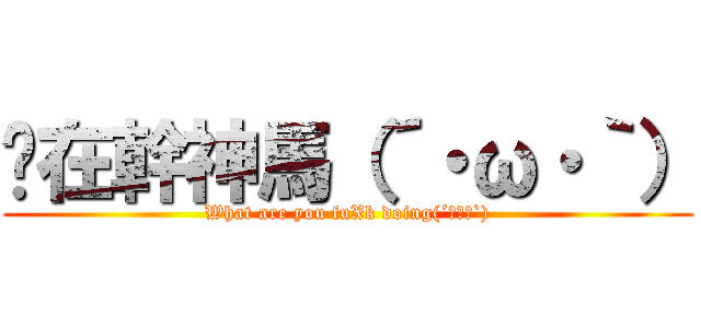 你在幹神馬（´・ω・｀） (What are you fuXk doing(´・ω・`))
