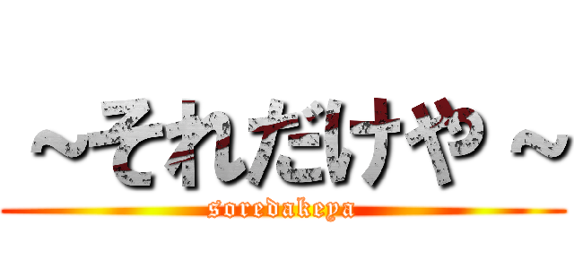 ～それだけや～ (soredakeya)