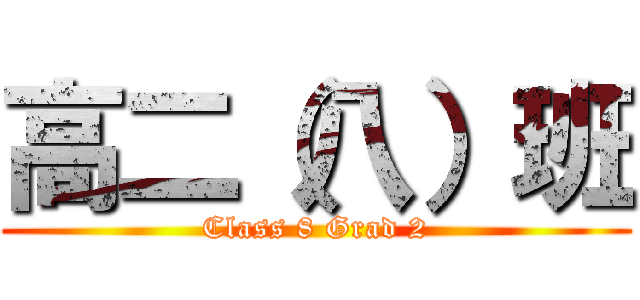 高二（八）班 (Class 8 Grad 2)