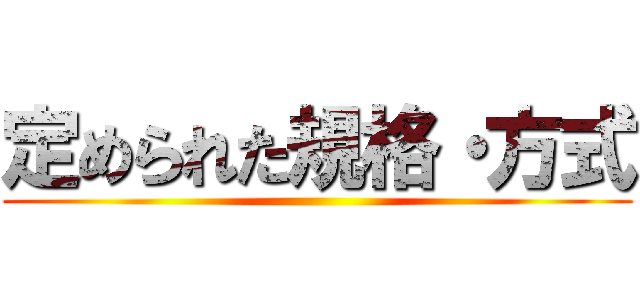 定められた規格・方式 ()