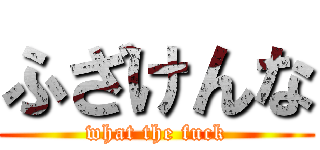 ふざけんな (what the fuck)