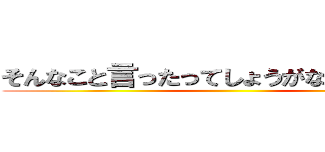 そんなこと言ったってしょうがないじゃないか ()