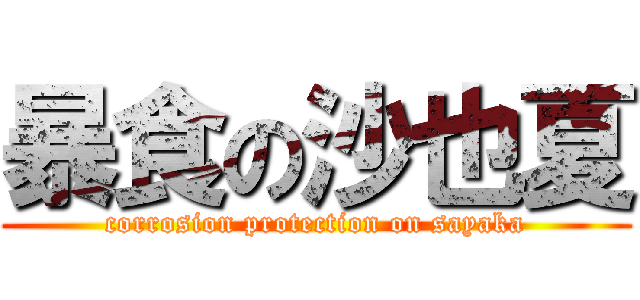 暴食の沙也夏 (corrosion protection on sayaka)