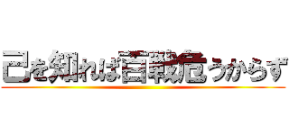 己を知れば百戦危うからず ()