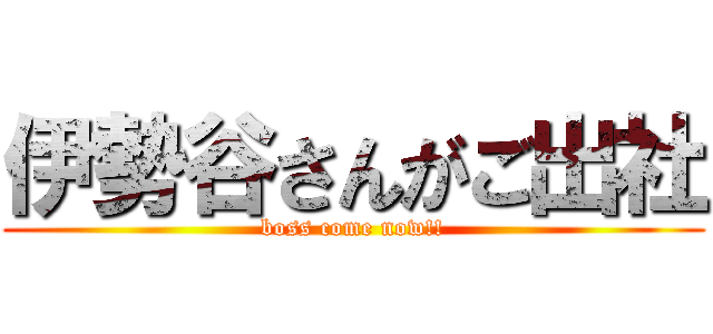 伊勢谷さんがご出社 (boss come now!!)