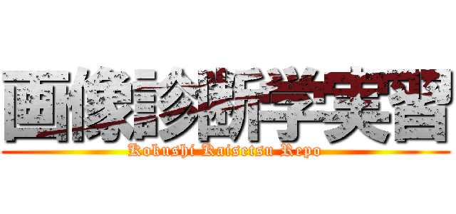 画像診断学実習 (Kokushi Kaisetsu Repo)