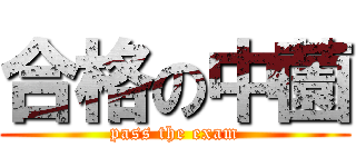 合格の中薗 (pass the exam)