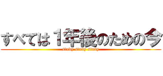 すべては１年後のための今 (study study study)