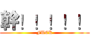 幹！！！！！ (FUCK)
