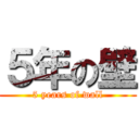 ５年の壁 (5 years of wall)