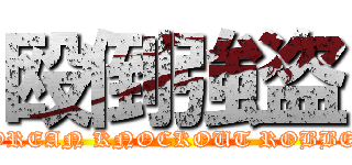 殴倒強盗 (KOREAN KNOCKOUT ROBBER)