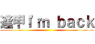 逢甲Ｉ'ｍ ｂａｃｋ ()
