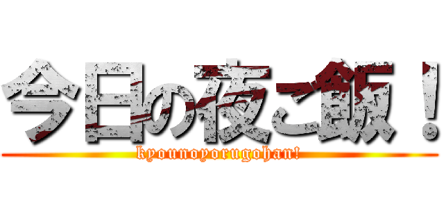 今日の夜ご飯！ (kyounoyorugohan!)