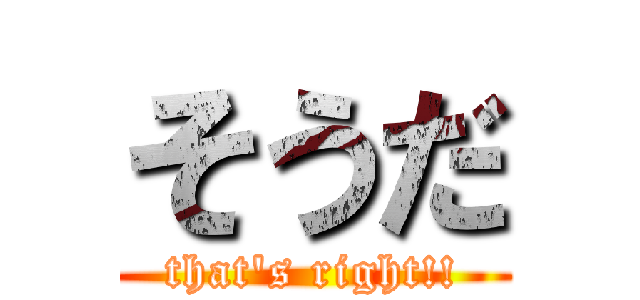 そうだ (that\'s right!!)