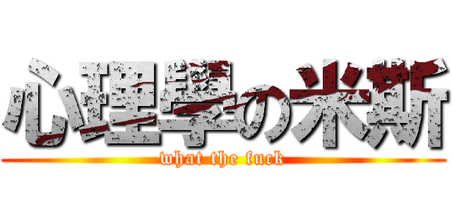 心理學の米斯 (what the fuck)