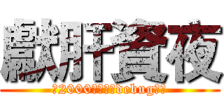 獻肝資夜 (致2000年後還在debug的你)