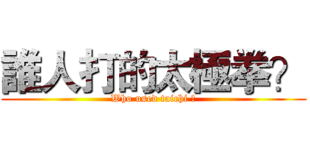 誰人打的太極拳？ (Who used taichi ?)