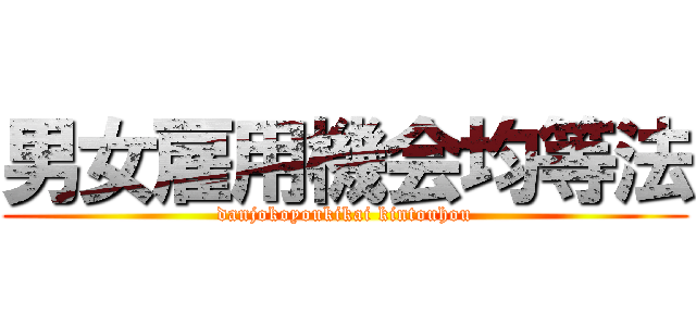 男女雇用機会均等法 (danjokoyoukikai kintouhou)