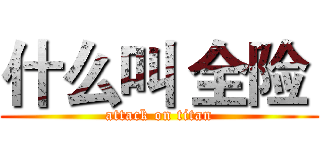 什么叫 全险  (attack on titan)