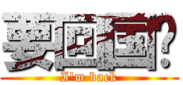 要回国啦 (I\'m back)