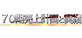 ７０期売上計画と実績 ()