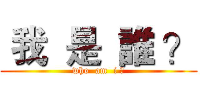  我  是  誰 ？ (who  am  i ?)