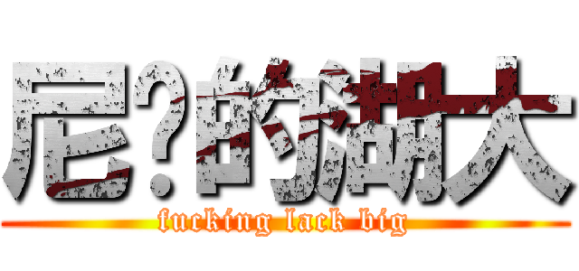 尼玛的湖大 (fucking lack big)