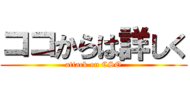 ココからは詳しく (attack on CSO)