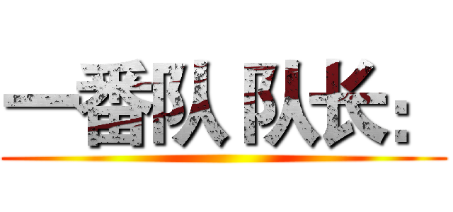 一番队 队长： ( )