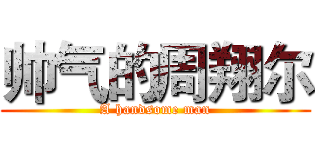 帅气的周翔尔 (A handsome man)