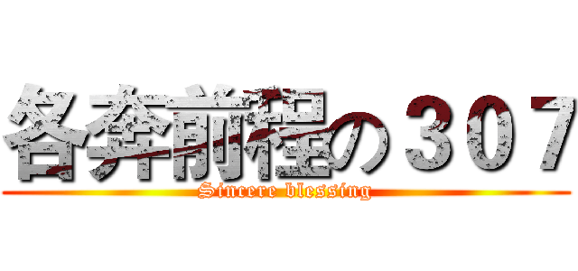 各奔前程の３０７ (Sincere blessing)