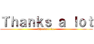 Ｔｈａｎｋｓ ａ ｌｏｔ (Thanks a lot.)