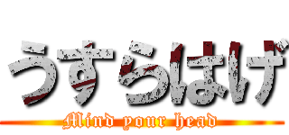 うすらはげ (Mind your head)