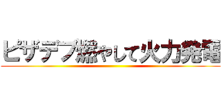 ピザデブ燃やして火力発電 ()