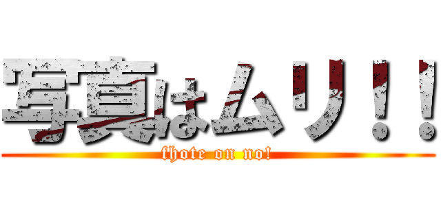 写真はムリ！！ (fhote on no!)