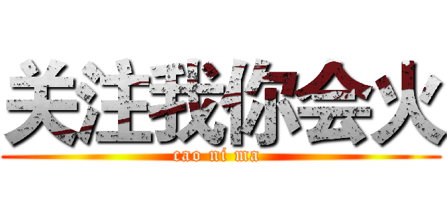 关注我你会火 (cao ni ma )