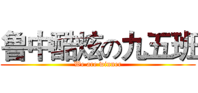 鲁中酷炫の九五班 (We are winner)