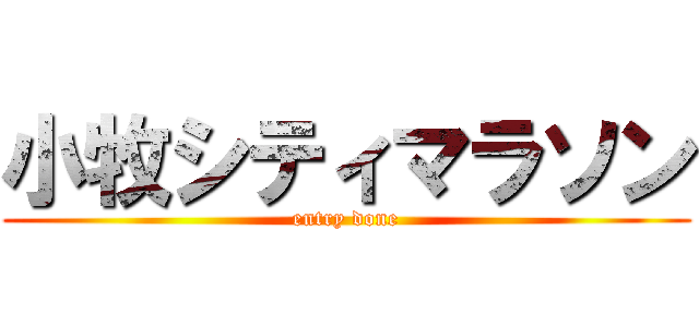 小牧シティマラソン (entry done)