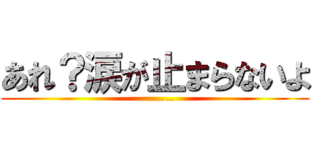 あれ？涙が止まらないよ (…………)