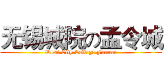无锡城院の孟令城 (Wuxi City College Funner)